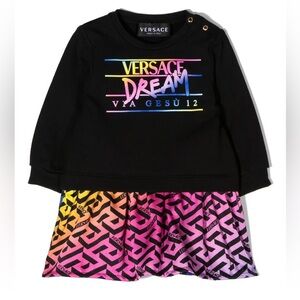 Versace Baby Dream A La Greta Printed T-shirt Long Sleeve Dress